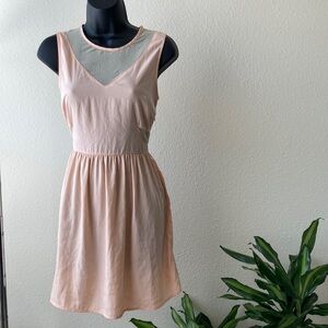 Mesh insert skater dress